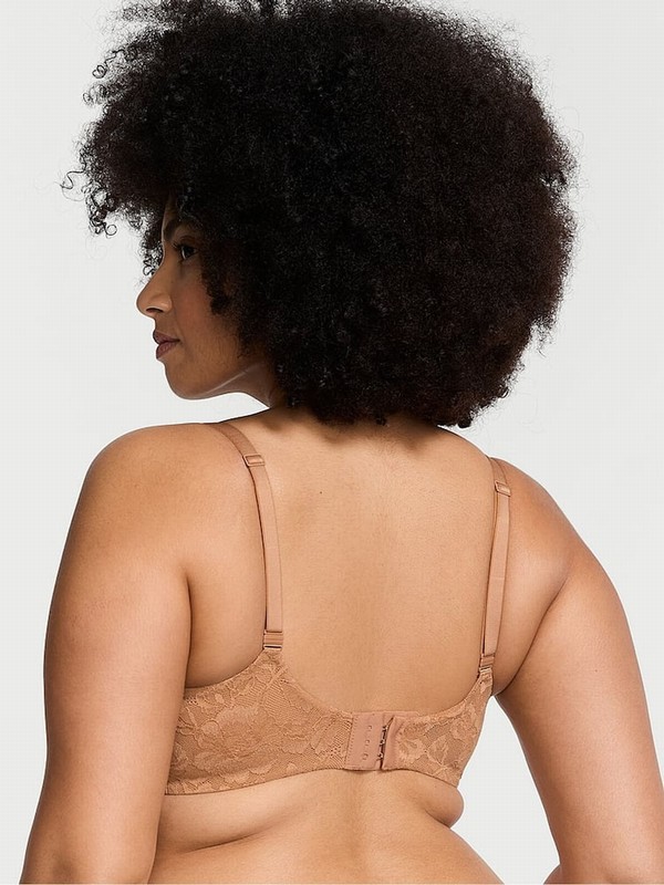 Beige Victoria Secret Toffee Nude Lace Minimiser Invisible Lift Minimiser Bras | VCTSI3856