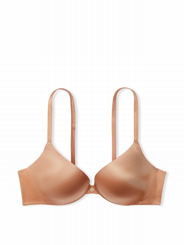 Beige Victoria Secret Toffee Nude Obsessed Push Up Bras | VEOUM7501