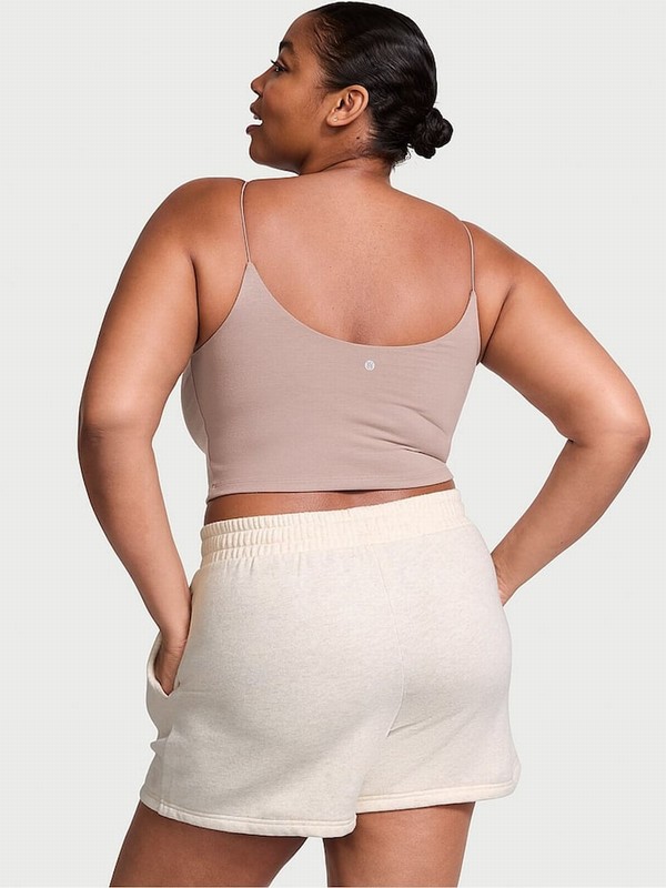 Beige / Grey Victoria Secret Natural Heather Forever Shorts | QUHAB2058