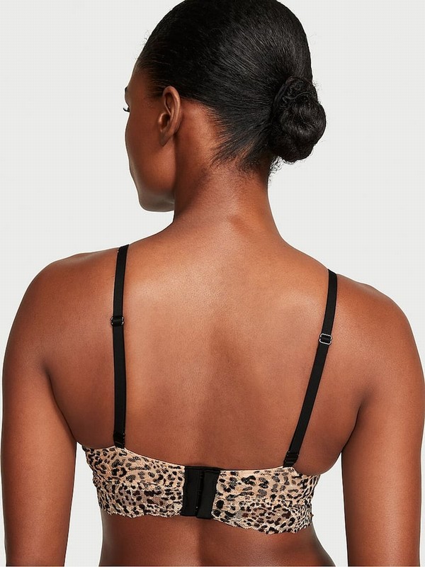 Beige / Leopard Victoria Secret Nude Posey Lacelette Bras | DNTRY6704