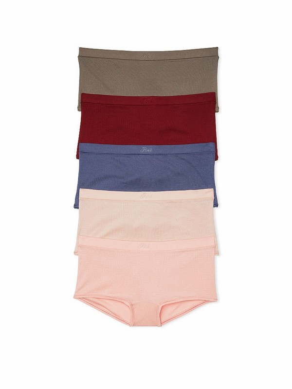 Beige / Pink / Red / Blue / Green Victoria Secret Beige/Pink/Red/Blue/Short 5 Pack Underwear | HUTGE1256