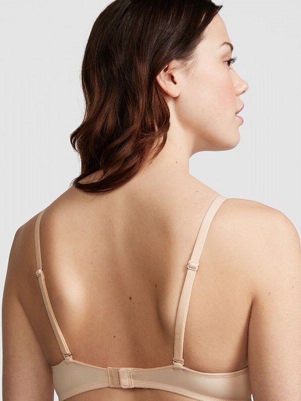 Beige / White Victoria Secret Marzipan Nude Push Up 2 Packs Bras | UDWCL6091