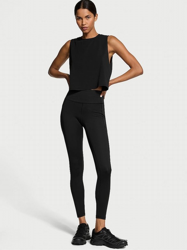 Black Victoria Secret 7/8 Length VS Essential Pocket Leggings | WFZMT4127