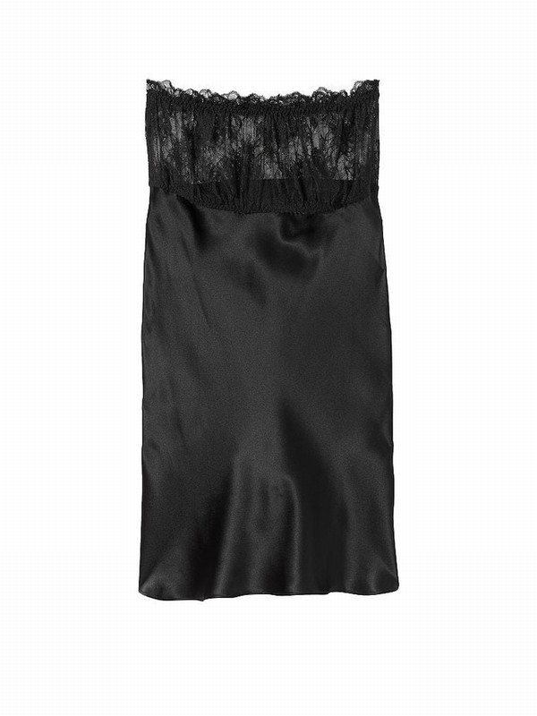 Black Victoria Secret Archive Lace Strapless Slip Lingerie | OEBTL3608
