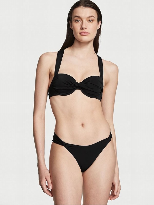 Black Victoria Secret Balconette Bikini Top | YDIVK9325