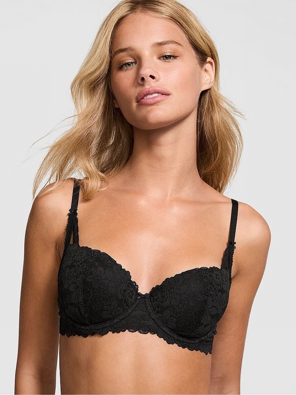 Black Victoria Secret Balcony Lace Bras | HTCSV3172