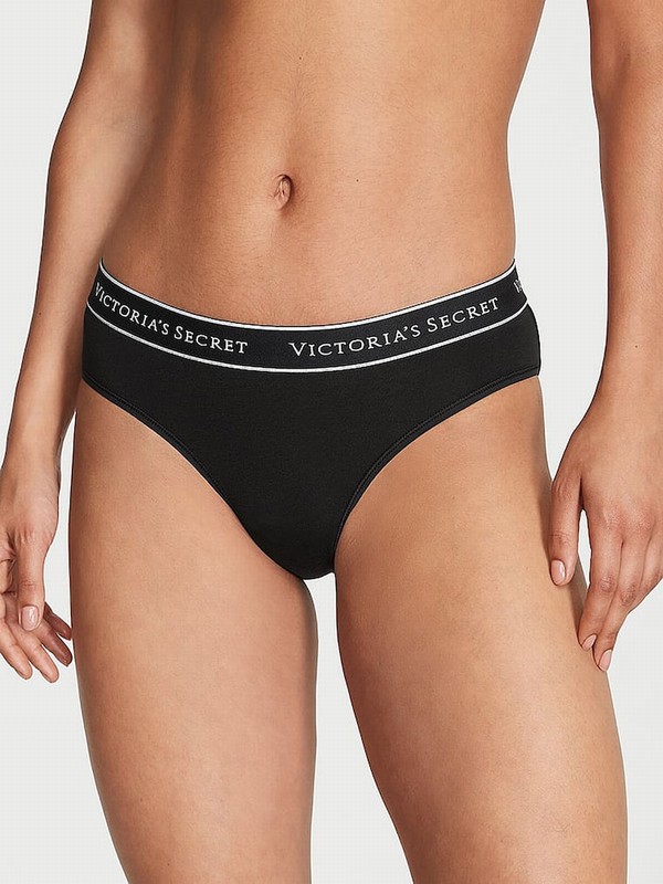 Black Victoria Secret Band Hipster Underwear | JMZHI0632