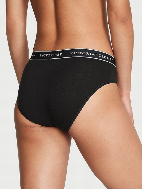 Black Victoria Secret Band Hipster Underwear | JMZHI0632