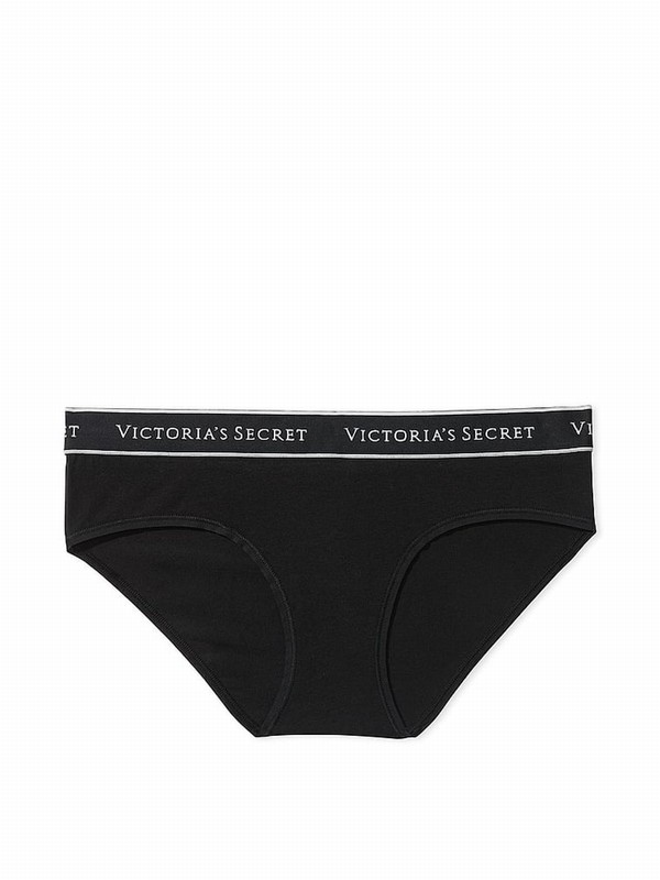 Black Victoria Secret Band Hipster Underwear | JMZHI0632