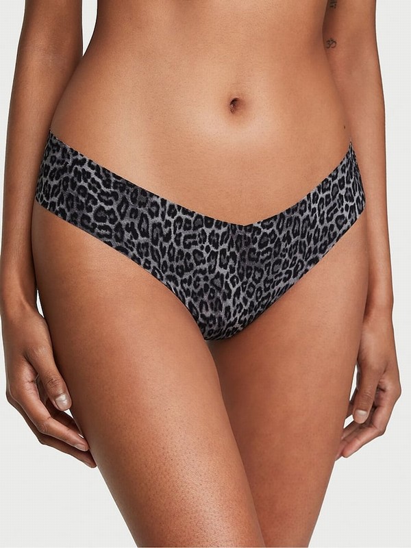 Black Victoria Secret Basic Animal Instincts Thong Underwear | PYVIT5762