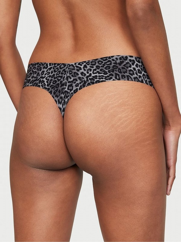 Black Victoria Secret Basic Animal Instincts Thong Underwear | PYVIT5762