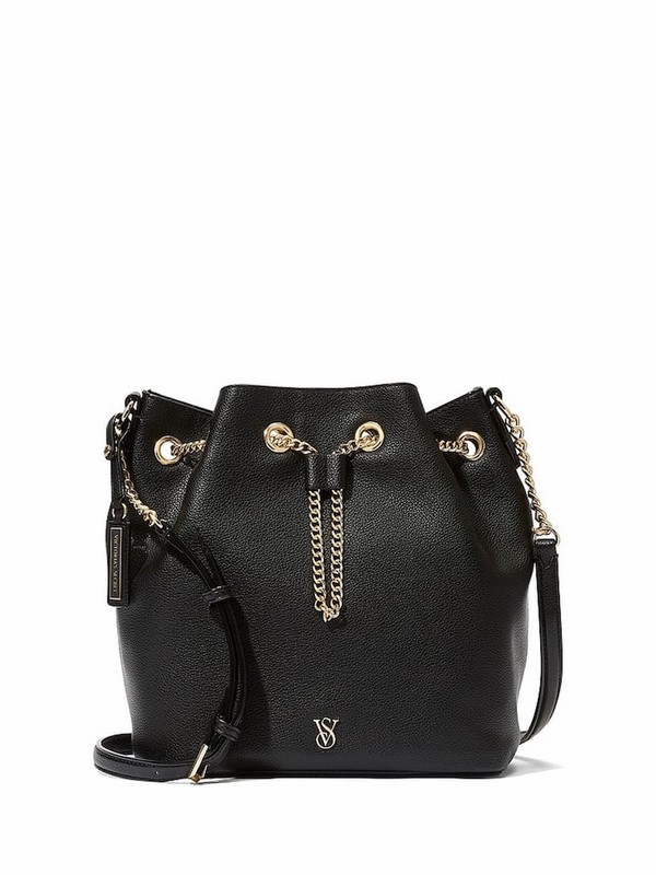 Black Victoria Secret Bucket Crossbody Bags | GEZQJ0439