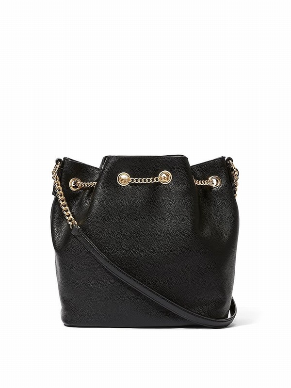 Black Victoria Secret Bucket Crossbody Bags | GEZQJ0439