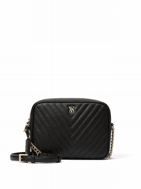 Black Victoria Secret Bucket Crossbody Bags | TQEIF0518