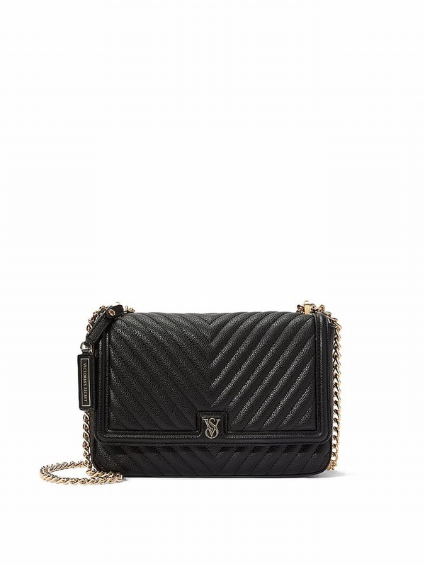Black Victoria Secret Bucket Crossbody Bags | TKPNU5279