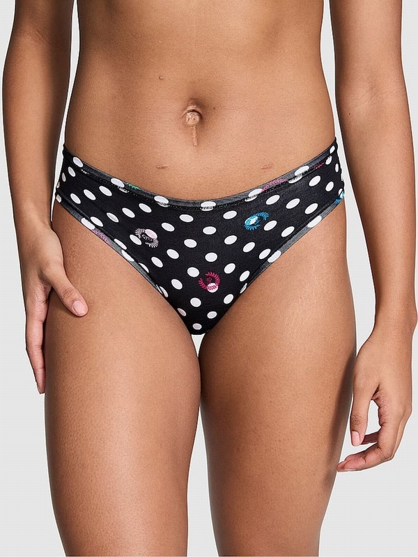 Black Victoria Secret Cheeky Cotton Cheeky Underwear | HBMSJ7950