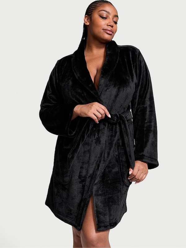 Black Victoria Secret Cosying Gown Nightwear | JHNFP0765