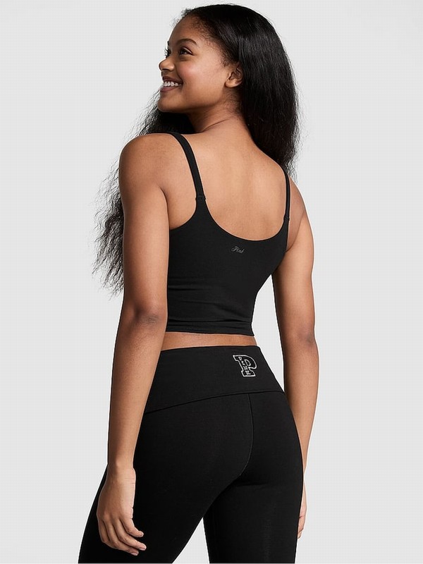 Black Victoria Secret Cotton Cami Top Tops | PUBYA6982