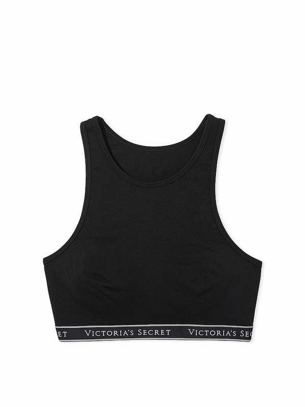 Black Victoria Secret Cottonlette Low Impact Sports Bra | SMQGZ6247