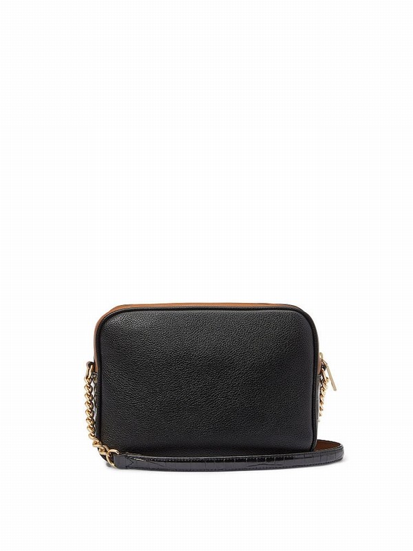 Black Victoria Secret Croc Colourblock Crossbody Bags | DYWVH4813