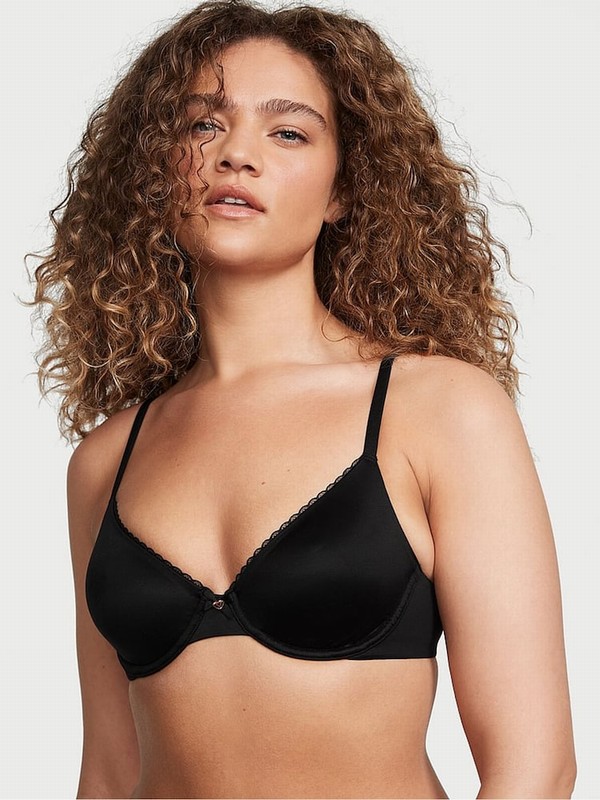 Black Victoria Secret Demi Invisible Lift Minimiser Bras | UFHIM9508