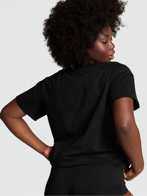 Black Victoria Secret Diamante Cotton Nightwear | JPEGO1682