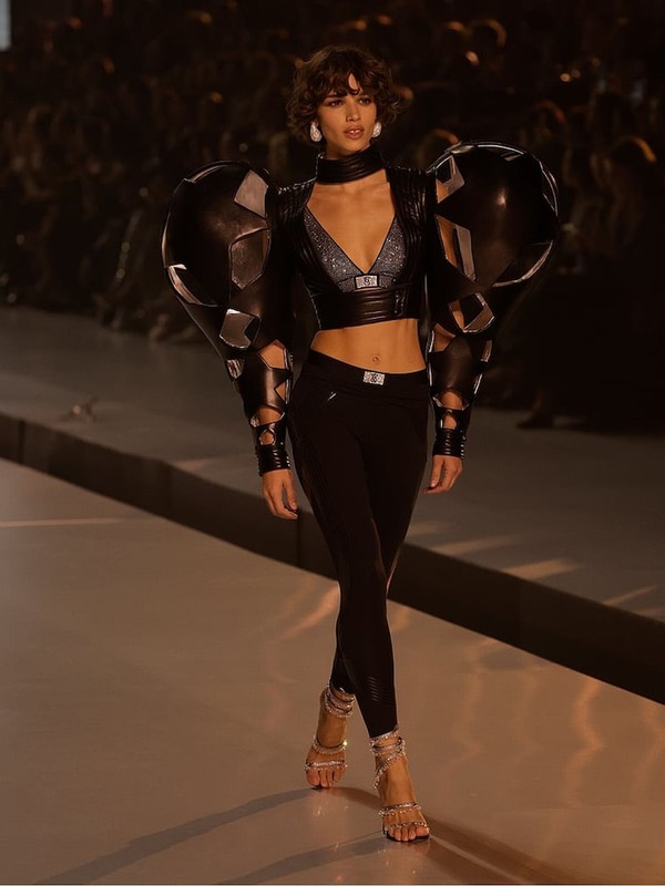 Black Victoria Secret Diamante Shine Plungelette Bras | LEQPV6459