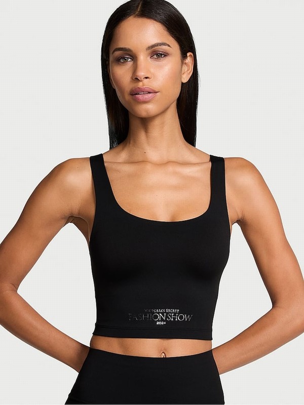 Black Victoria Secret Fashion Show '24 Longline Sports Bra | EAWSK5719