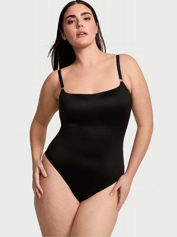 Black Victoria Secret FeatherSoft™ BODYWEAR Lightly Lined Bodysuit Tops | DNZTP1952
