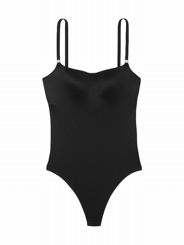 Black Victoria Secret FeatherSoft™ BODYWEAR Lightly Lined Bodysuit Tops | DNZTP1952