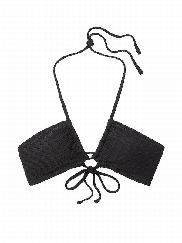 Black Victoria Secret Fishnet Cross Over Bikini Top | LKQVU8571