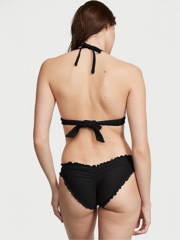 Black Victoria Secret Fishnet Halter Bikini Top | MBION4037