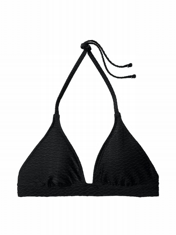 Black Victoria Secret Fishnet Halter Bikini Top | MBION4037
