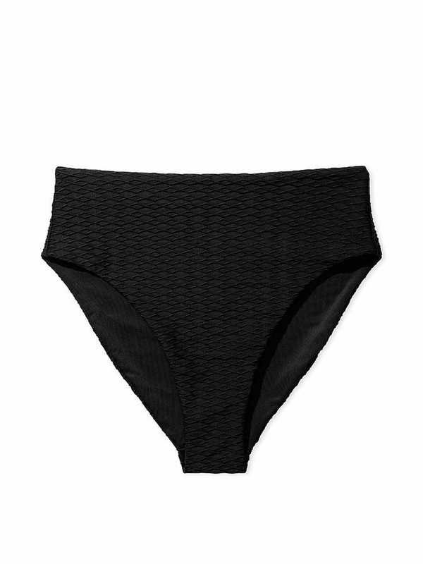 Black Victoria Secret Fishnet High Waisted Bikini Bottom | UELRA7309
