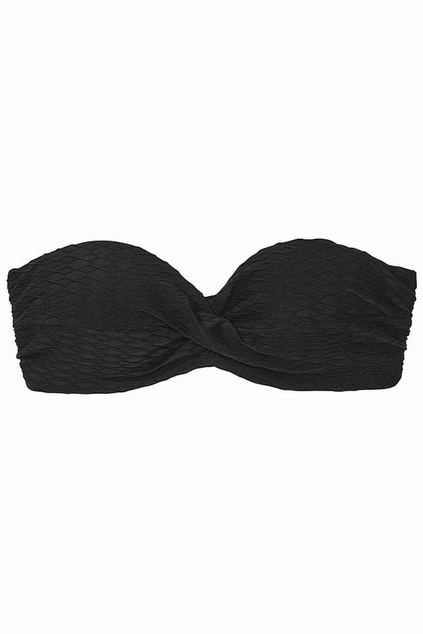 Black Victoria Secret Fishnet Strapless Bikini Top | HNUIM9216