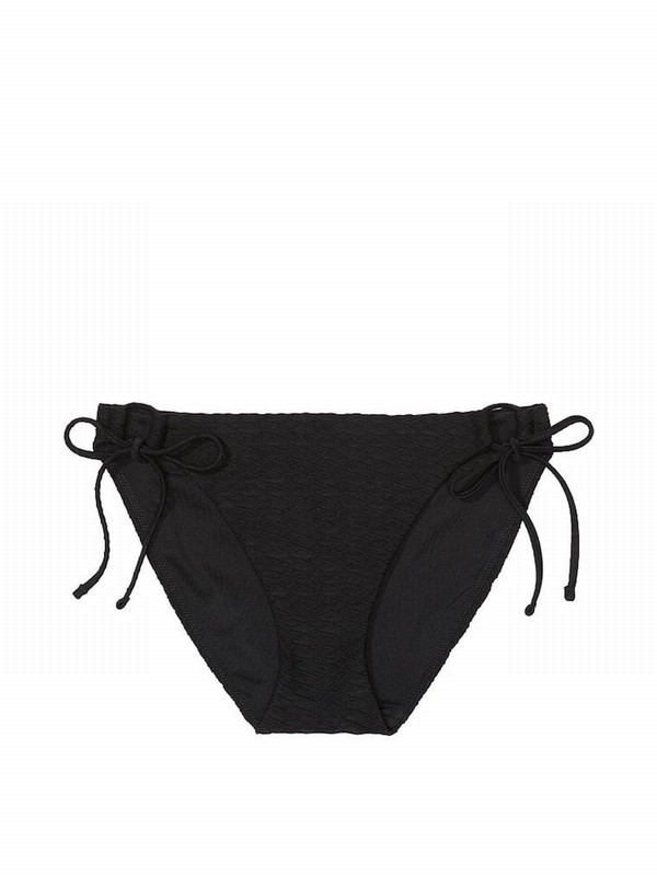 Black Victoria Secret Fishnet Tie Side Bikini Bottom | AISKT9312