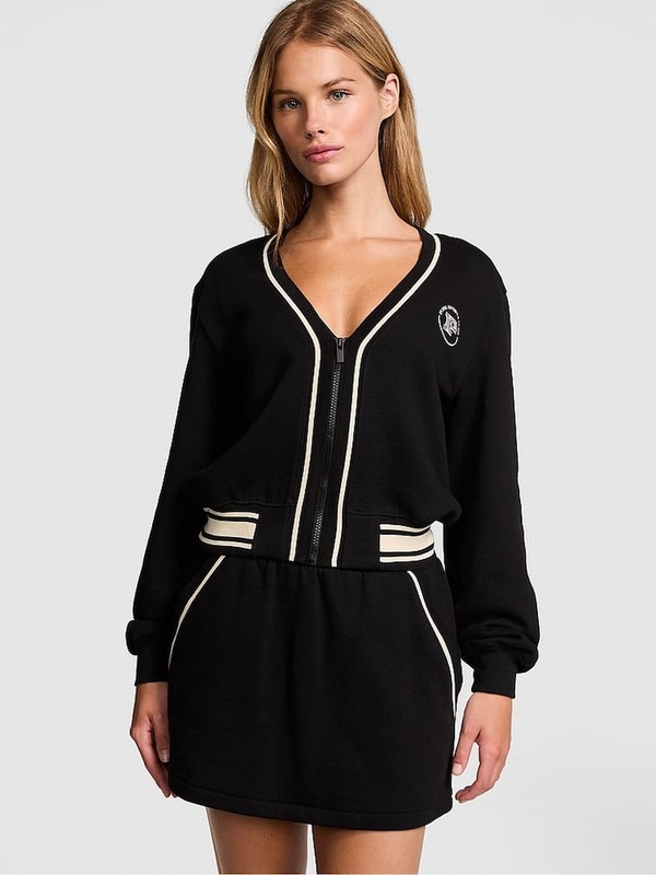 Black Victoria Secret Fleece Cardigans | FCMPK3684