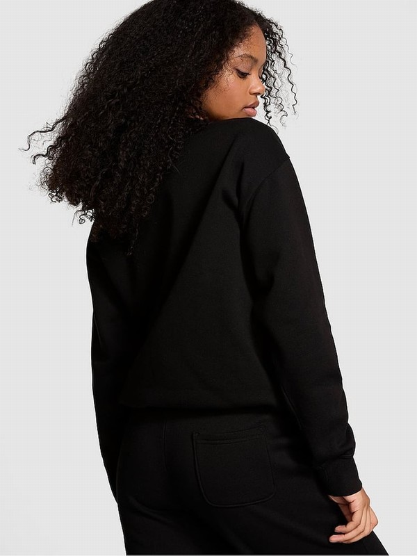 Black Victoria Secret Fleece Sweatshirts | LOKQN4953