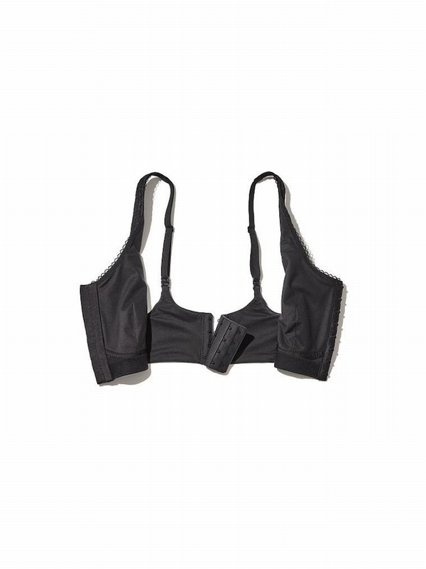 Black Victoria Secret Front Fastening Post Surgery Unlined Bras | NPGVF3904