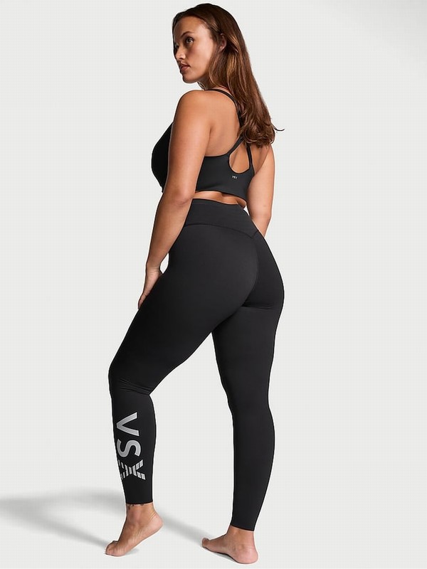Black Victoria Secret Graphic Full Length VSX Elevate™ Leggings | FGCOA4260