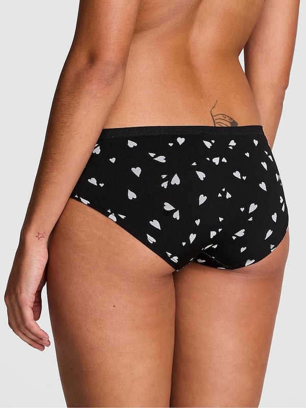 Black Victoria Secret Hearts Hipster Underwear | YNRHT1562
