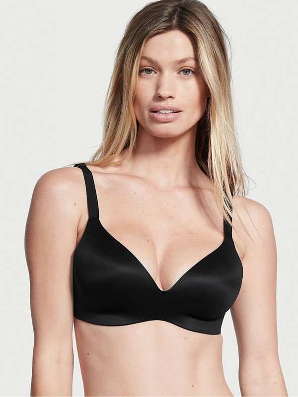 Black Victoria Secret Infinity Flex Lightly Lined Non WiFull Cup Bras | UWYRN4609