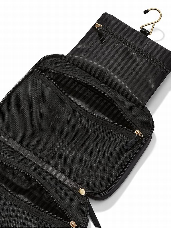 Black Victoria Secret Jetsetter Hanging Makeup Bag | OSLDY5342
