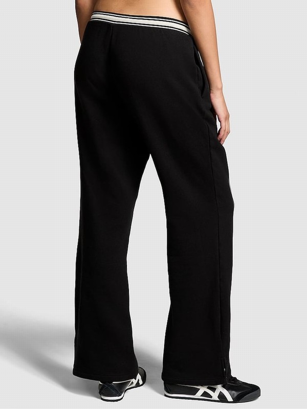 Black Victoria Secret Knitted Flare Fleece Joggers | ZJKYT6073