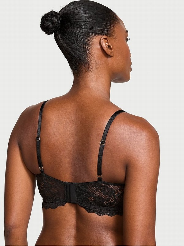 Black Victoria Secret Lace Bandeau Top Bras | QCBRH9480