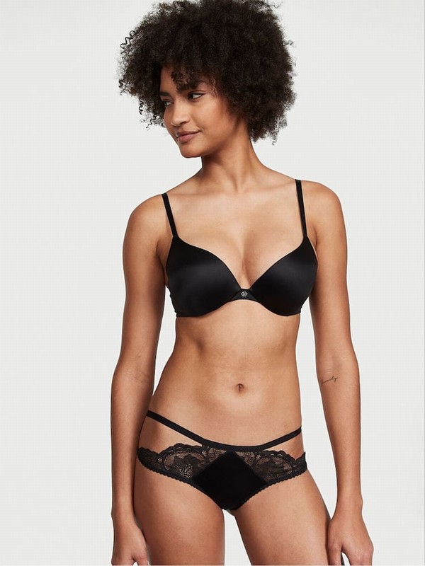 Black Victoria Secret Lace Cheeky Underwear | OAIHQ1479