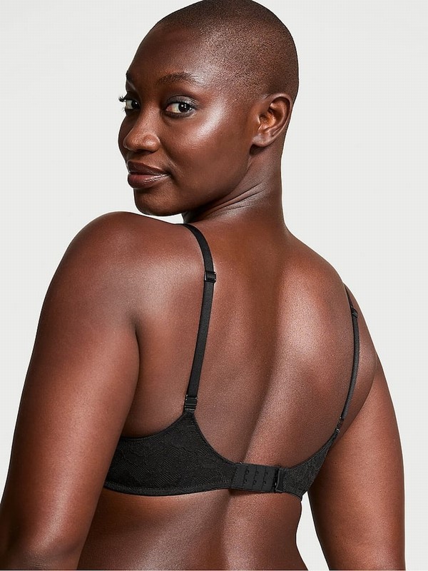 Black Victoria Secret Lace Demi Invisible Lift Minimiser Bras | WBGNI0478