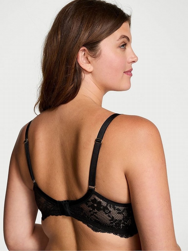 Black Victoria Secret Lace Full Cup Bras | VJLXA1873