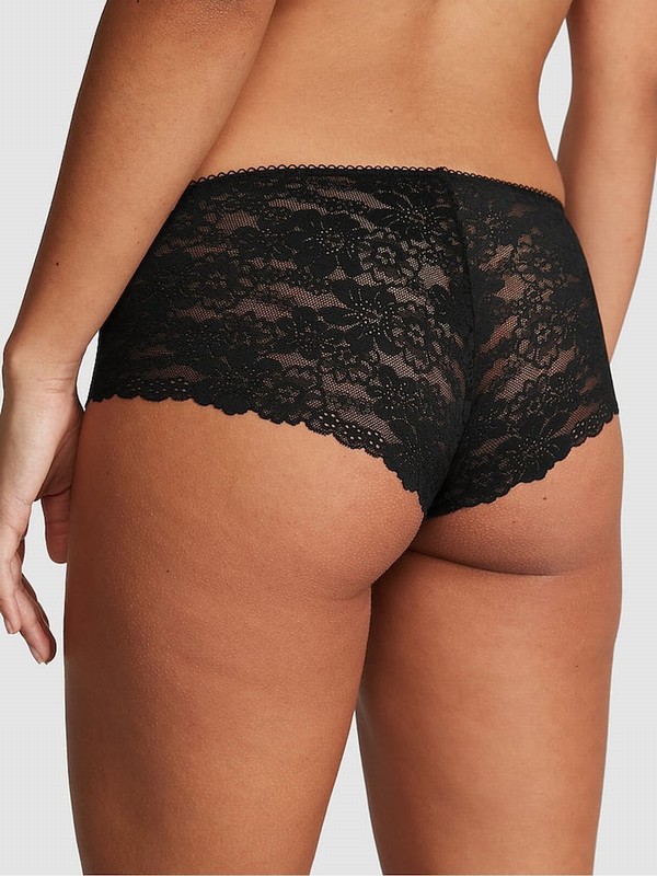 Black Victoria Secret Lace Hipster No Show Underwear | NTQHZ8597