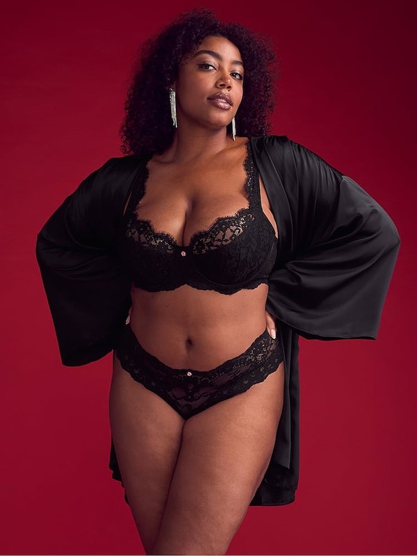 Black Victoria Secret Lace Lightly Lined Balcony Bras | GLVEI4876